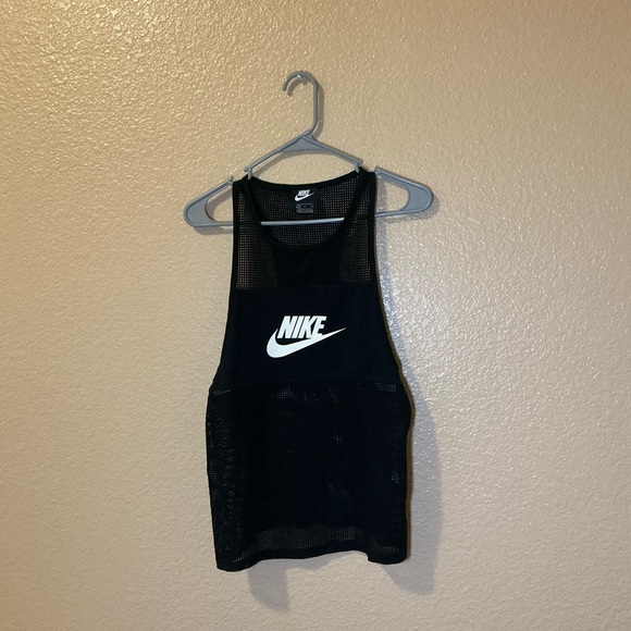 Nike Black Sleeveless Mesh Top - Picture 1 of 2